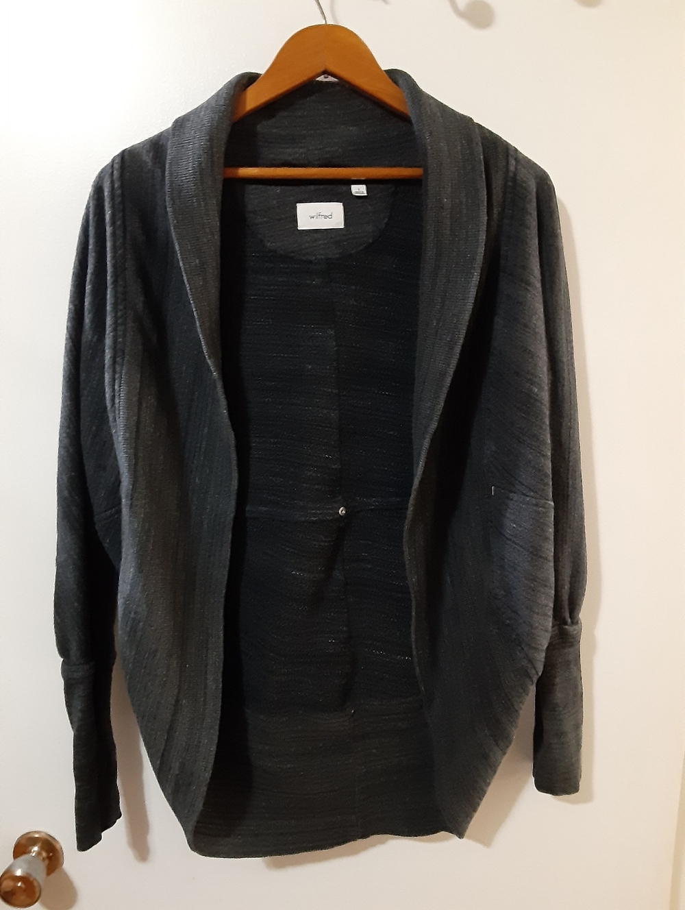 Aritzia Wilfred Diderot Cocoon Cardigan Marled Charcoal - Small